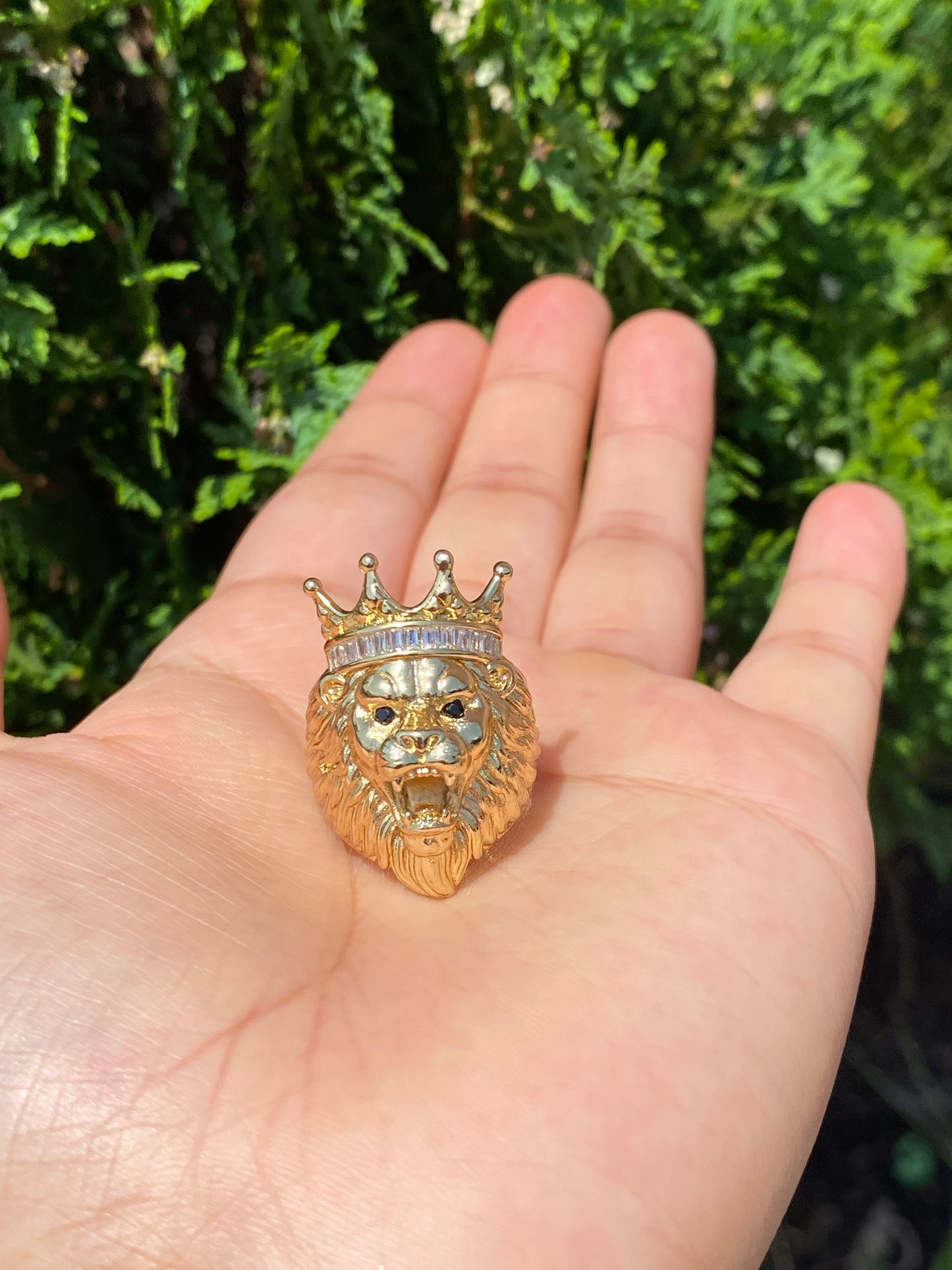 Lion king ring gold plated no green skin