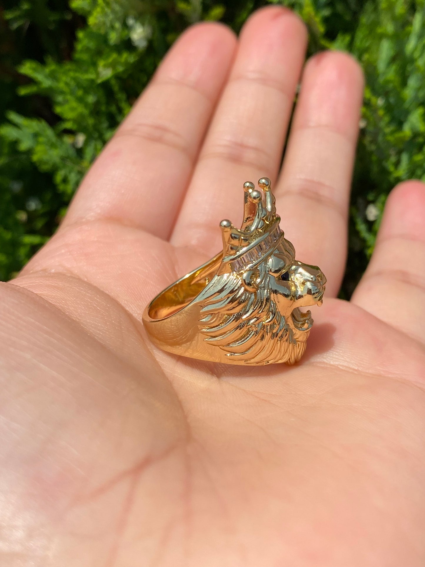 Lion king ring gold plated no green skin