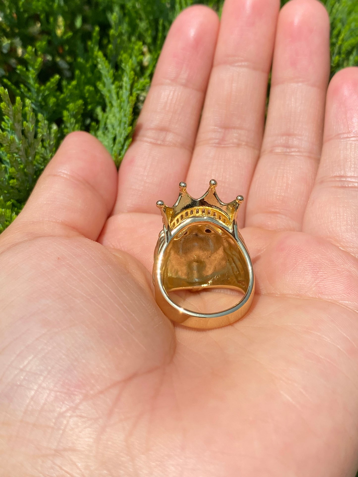 Lion king ring gold plated no green skin