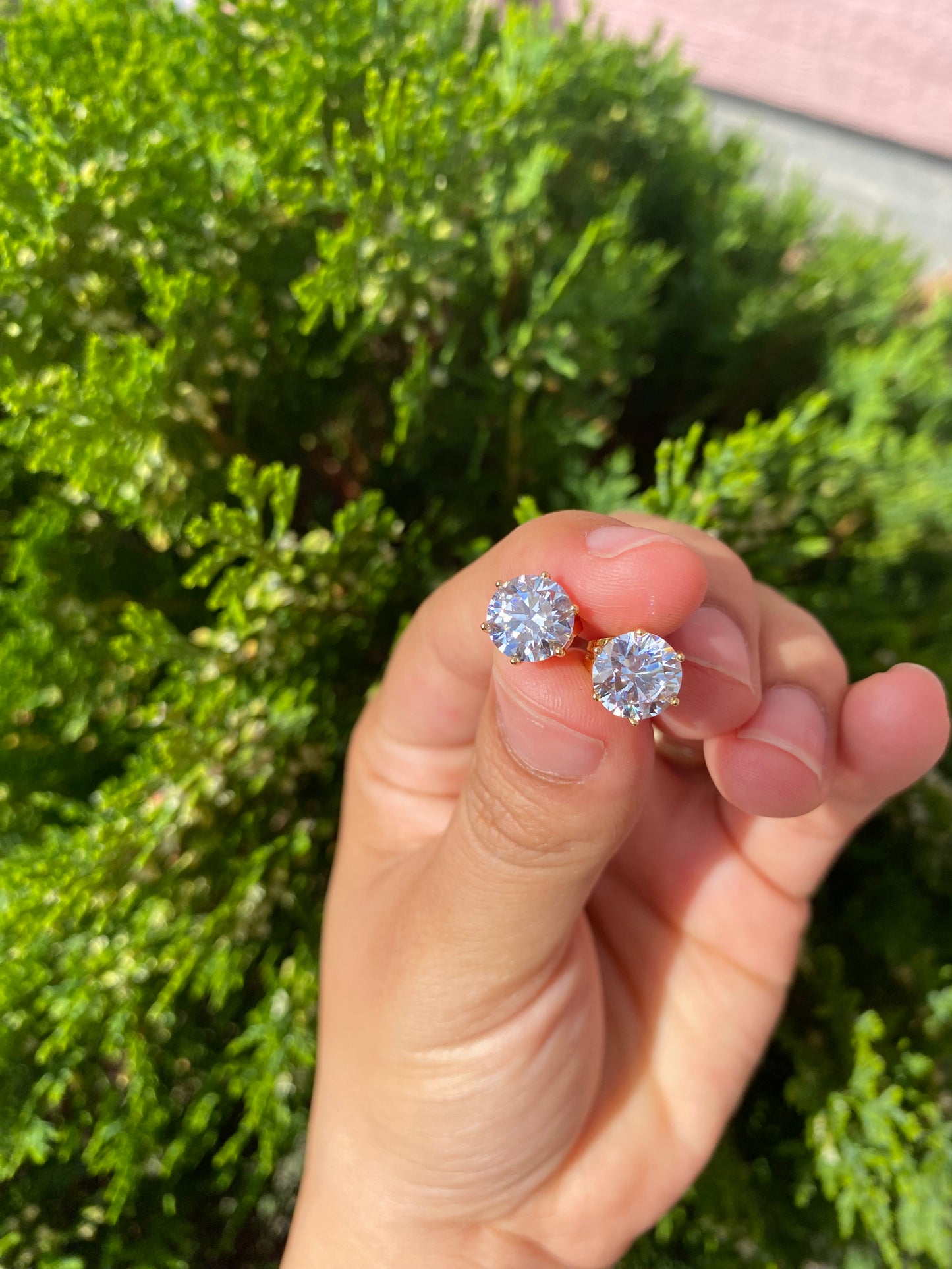 Zircon square/round Clear men/women earrings