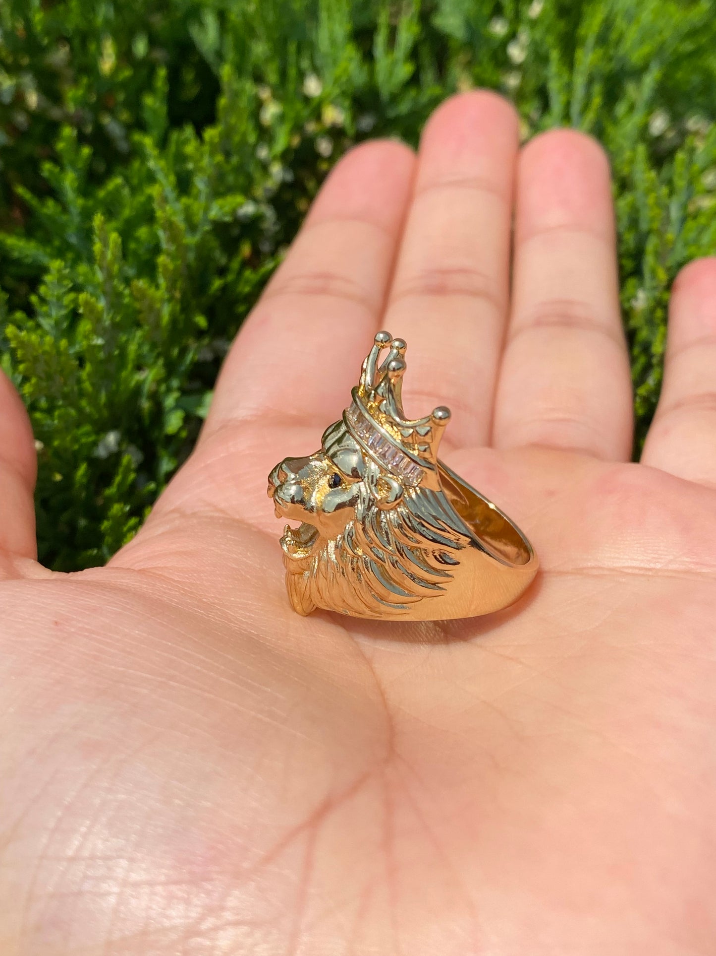 Lion king ring gold plated no green skin
