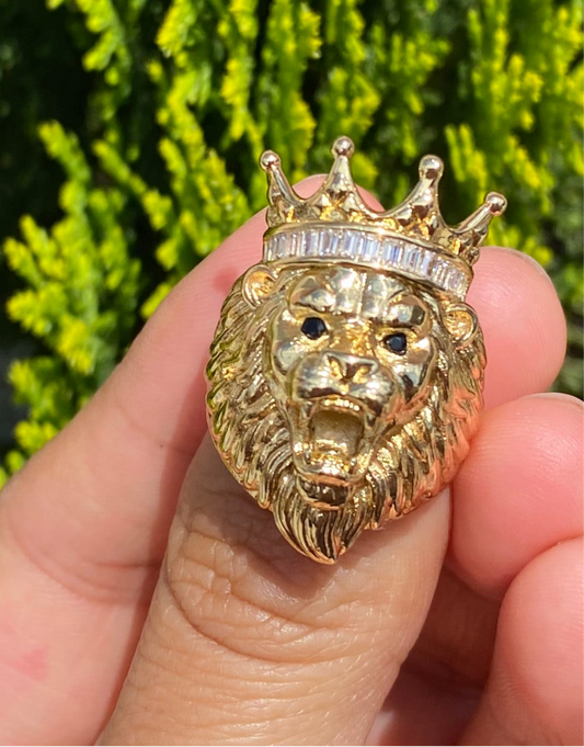 Lion king ring gold plated no green skin
